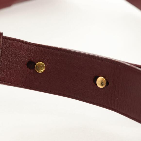 CARTIER Must Line Shoulder Bag Leather Bordeaux Gold Auth ki6152